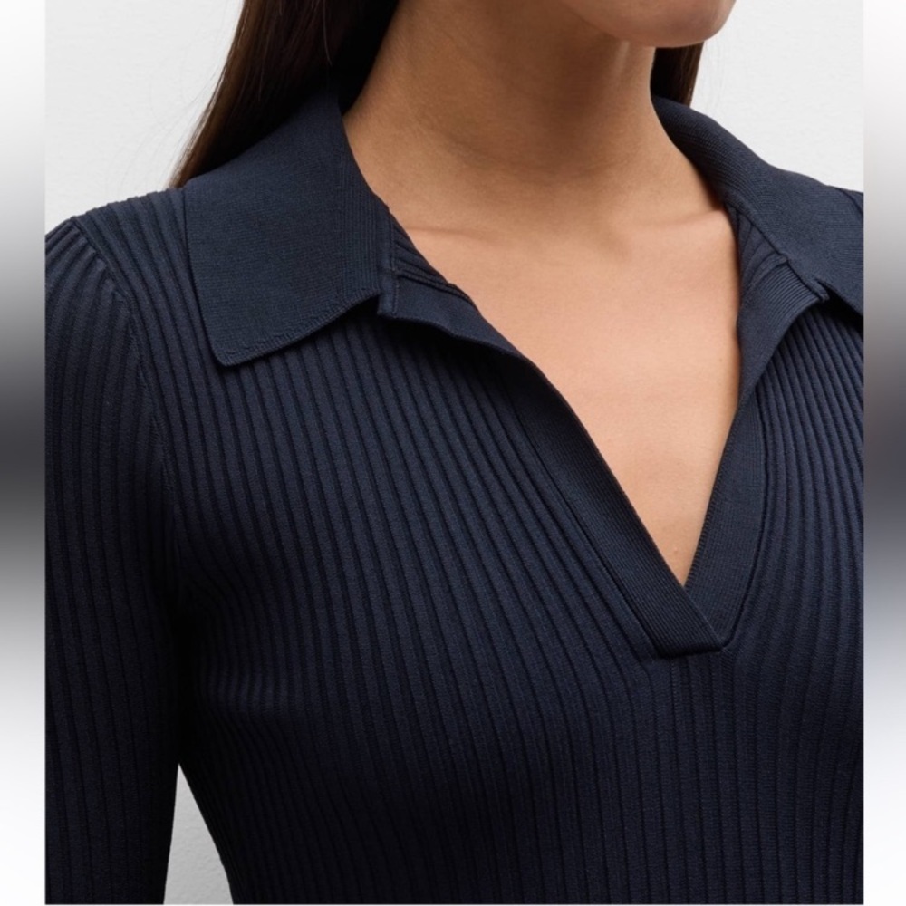 Old Navy Ribbed V-Neck Polo Sweater in Navy blue NWT